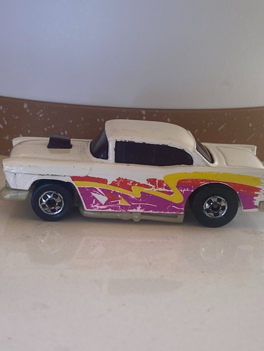 Vintage Hot Wheels - 1957 Chevy White Blackwall Tires - Made in Malaysia 1978